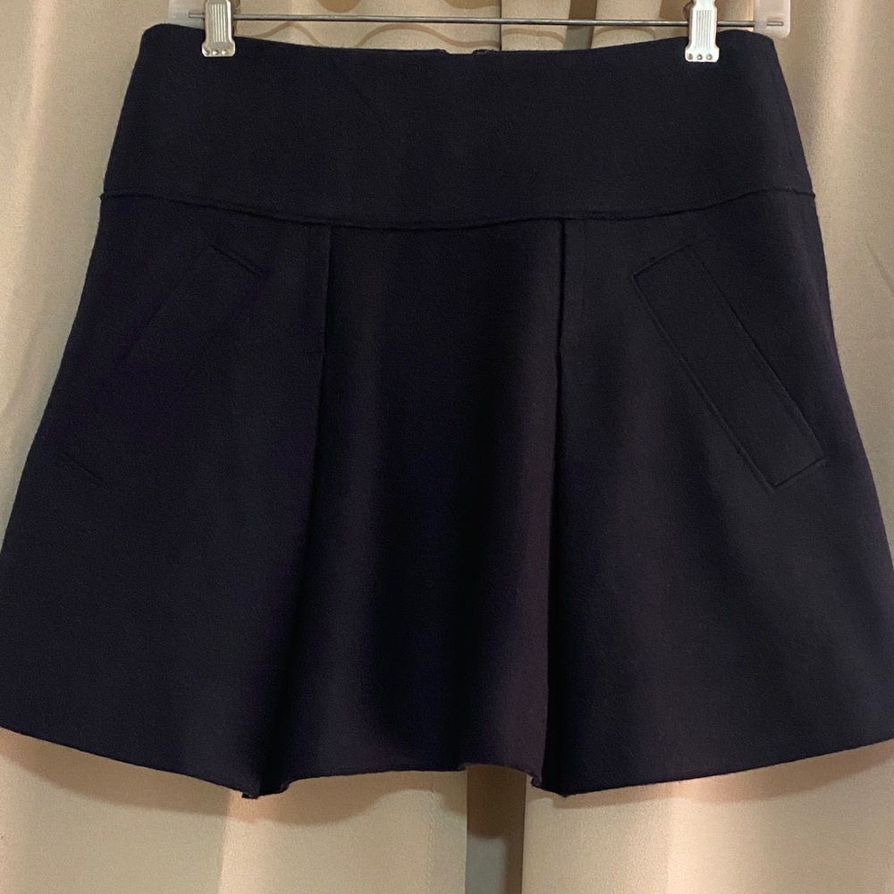Vince Dark Navy Blue wool Mini Skirt
